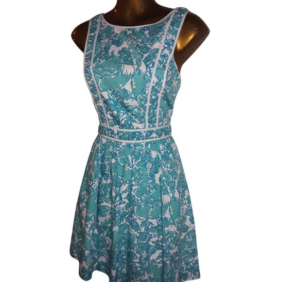 Lilly Pulitzer Sz 2 SHE'S A FOX - BECKY Shorely Blue Dress - Picture 5 of 7